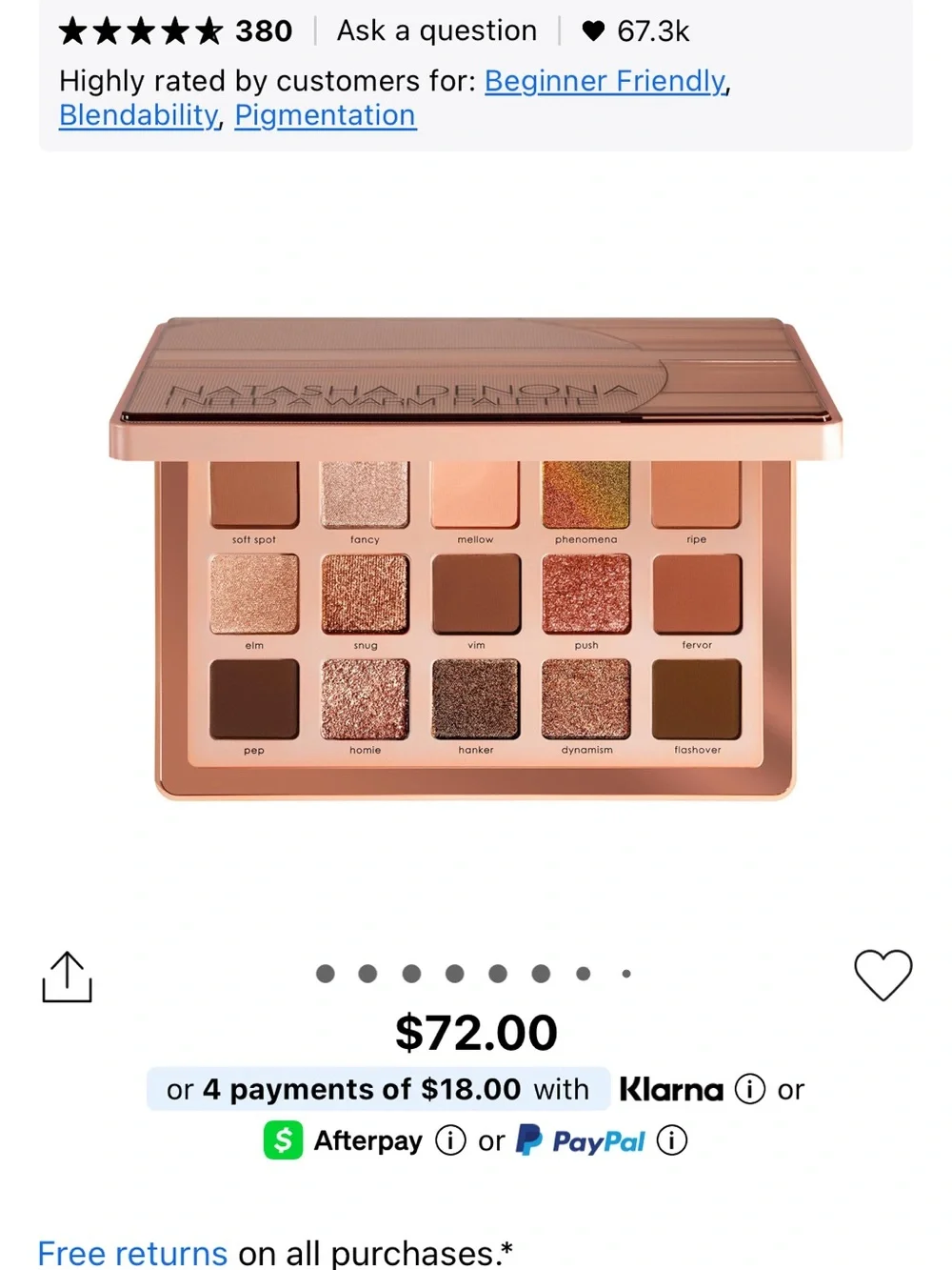 Natasha Denona Eyedhadow Pallet in Warms